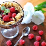 Banana Chocolate Pudding with Candied Almonds